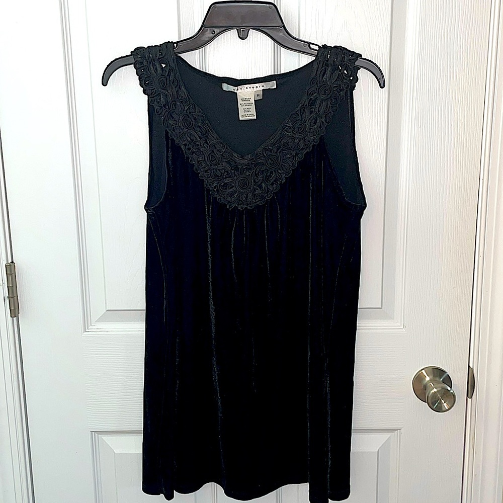 Gothic style black tunic/vest with rosettes ribbon details